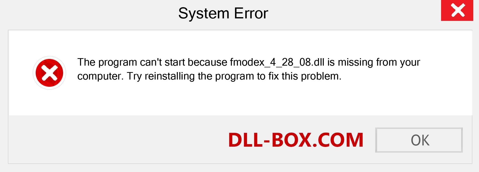  fmodex_4_28_08.dll file is missing?. Download for Windows 7, 8, 10 - Fix  fmodex_4_28_08 dll Missing Error on Windows, photos, images